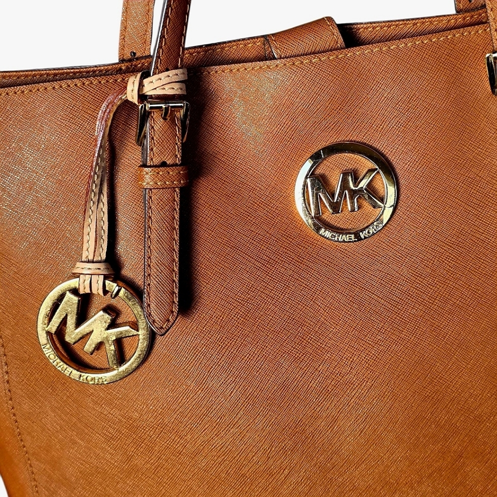 Michael Kors Tan Leather Tote Bag - Picture 2 of 14